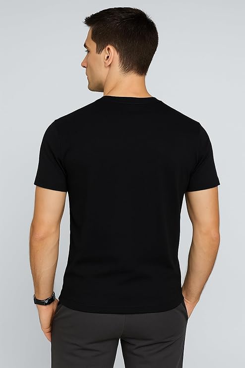 HARDLOW Biowash T-Shirts for Men's Round Neck, Half Sleeves, Cotton, Regular Fit, Stylish Branded Solid Plain Tshirt for Men Ultra Soft, Comfortable, Lightweight T-Shirt