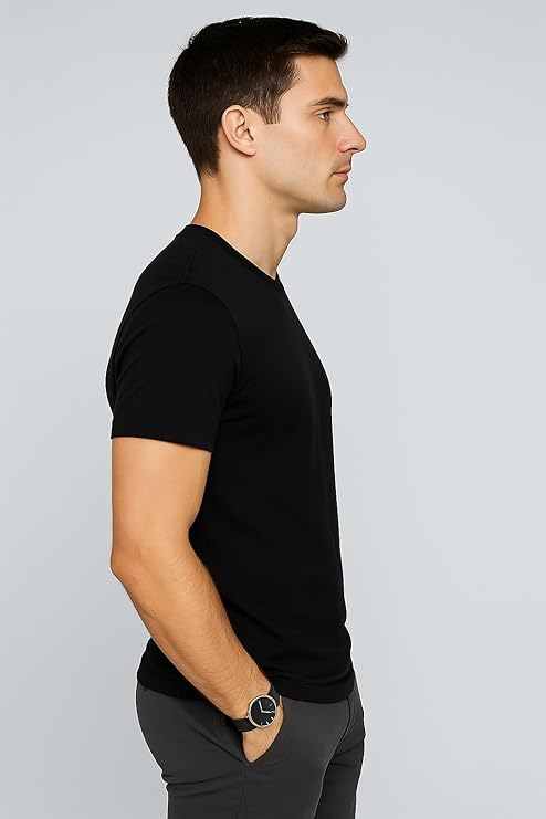 HARDLOW Biowash T-Shirts for Men's Round Neck, Half Sleeves, Cotton, Regular Fit, Stylish Branded Solid Plain Tshirt for Men Ultra Soft, Comfortable, Lightweight T-Shirt